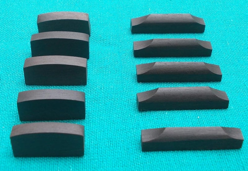 Musical String NATURAL EBONY 4/4 VIOLIN SADDLE NUT 5 SET (5 nut and 5 saddle) - Image 1